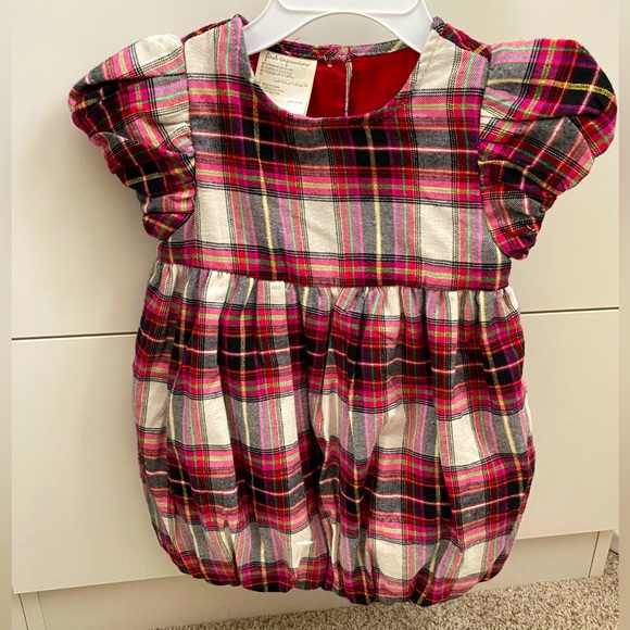 First Impressions Plaid Bubble Dress with Matching Bloomer - Picture 1 of 5
